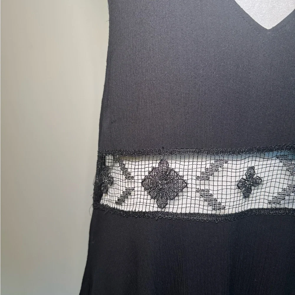 Free People Black Dress w Waist Cut Out Pattern - Medium - Picture 12 of 16
